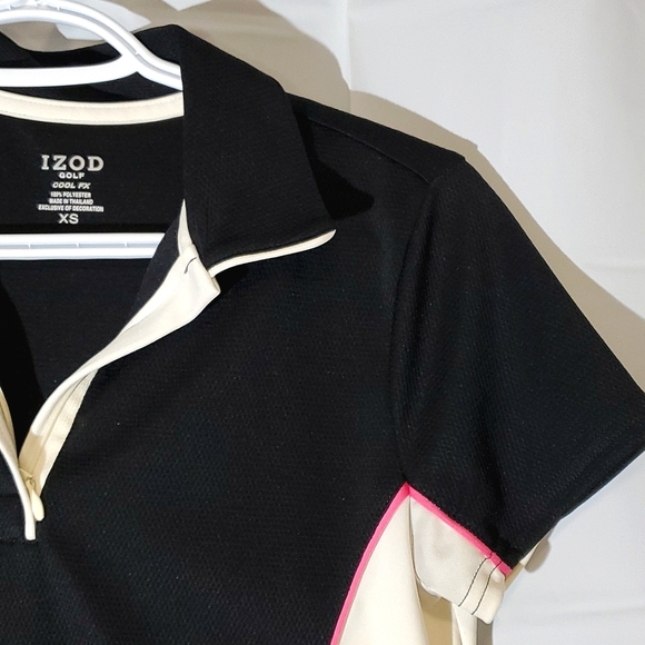 IZOD Golf Cool FX Women's Polo/T-Shirt Black & White, Size XSmall - Picture 3 of 15